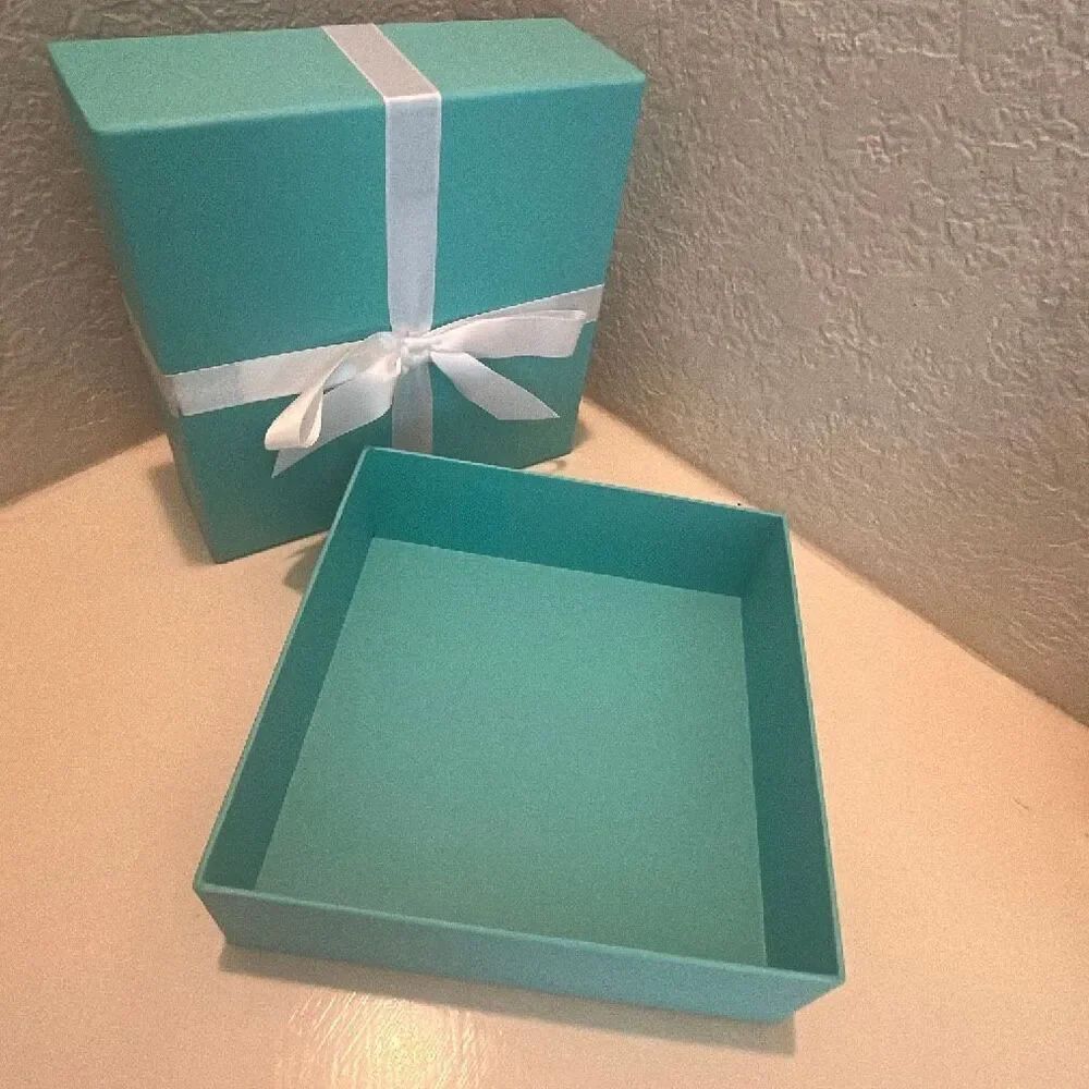 Tiffany & Co Iconic Blue Gift Box White Bow Storage Luxury Display Decor - Picture 4 of 10